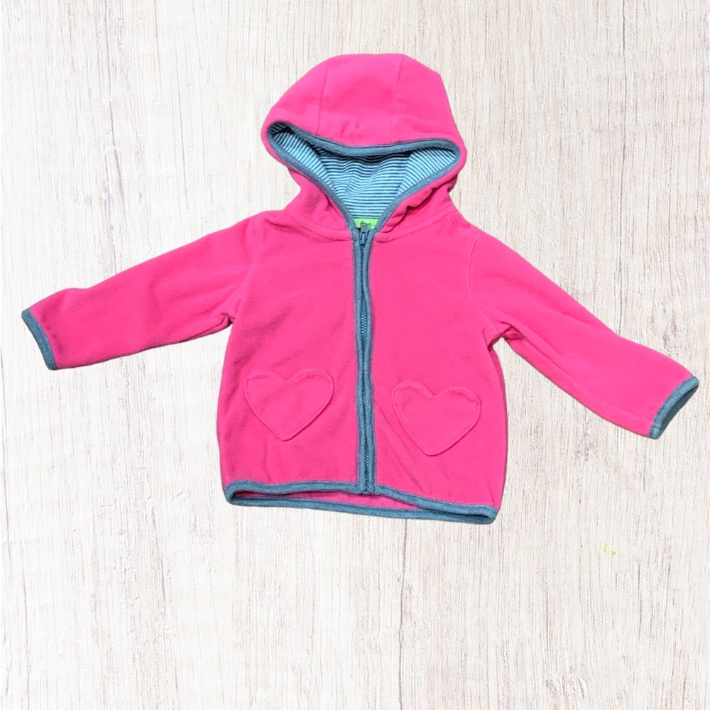 ⚡️5/$25 Sale!⚡️Carter’s Fleece Light Jacket Hearts Hooded 12M